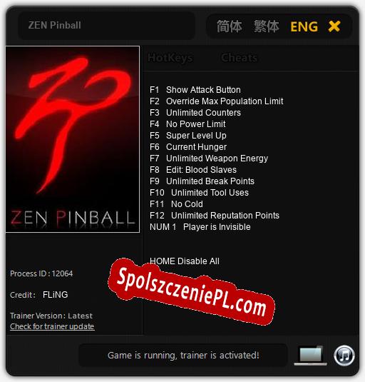 ZEN Pinball: Trainer +13 [v1.1]