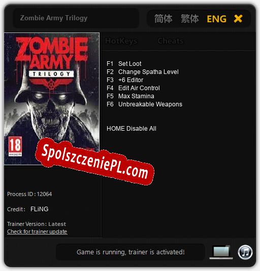 Treinador liberado para Zombie Army Trilogy [v1.0.2]