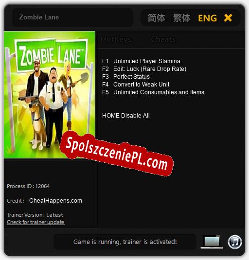 Zombie Lane: Cheats, Trainer +5 [CheatHappens.com]