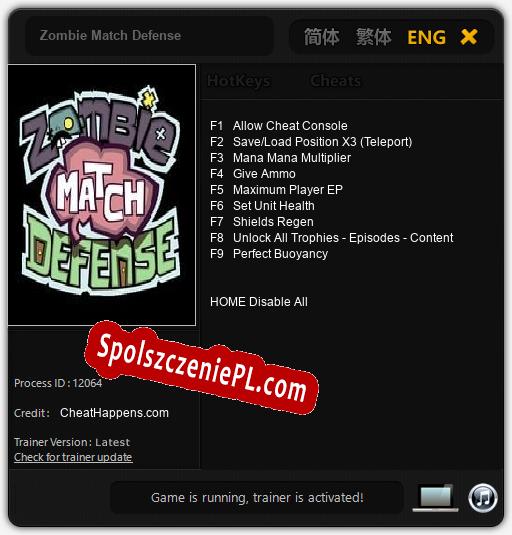 Zombie Match Defense: Treinador (V1.0.14)