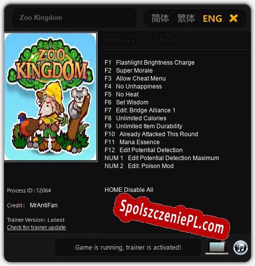 Zoo Kingdom: Trainer +14 [v1.5]